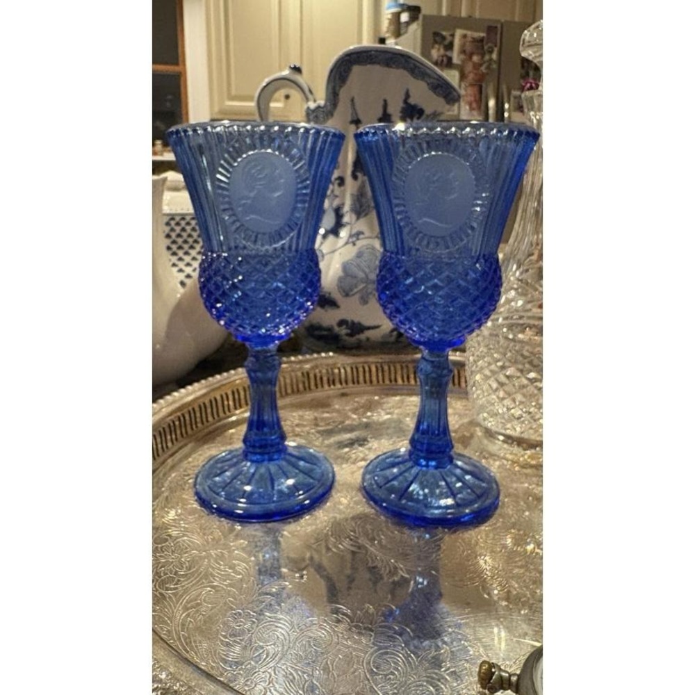 George Washington Blue Goblets (2) LE Smith Bicentennial America250 Celebration - Picture 7 of 12